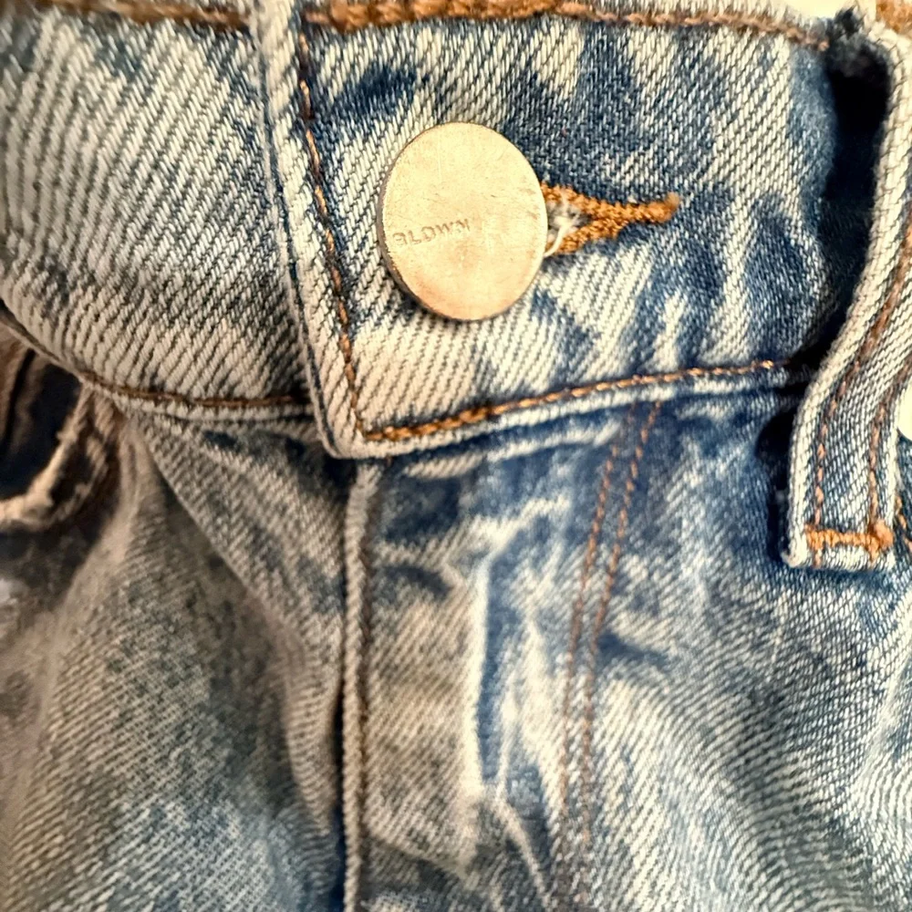 BLDWN Vintage Straight Denim 100% Cotton Women's Button Zip Pockets Vintage Blue - Picture 17 of 17